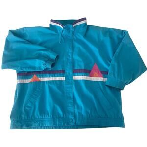 Vintage 80's 90's Be The Current Seen Color Block Jacket Snap Buttons - Size 20W